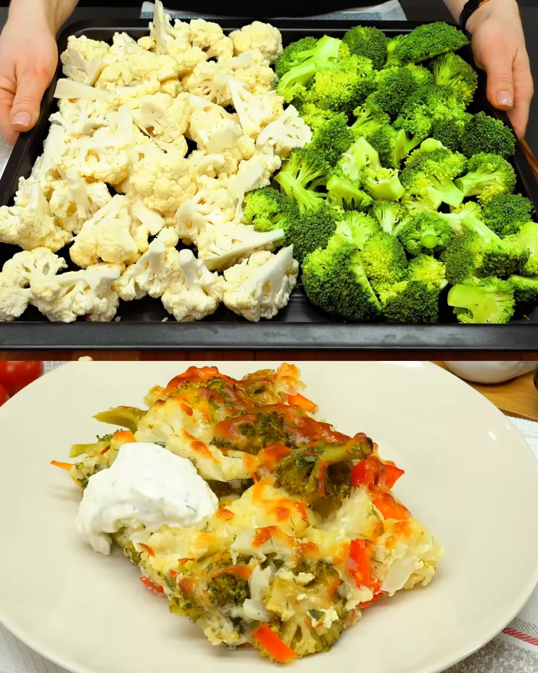 Spanish-Inspired Frittata - Broccoli & Cauliflower Recipe