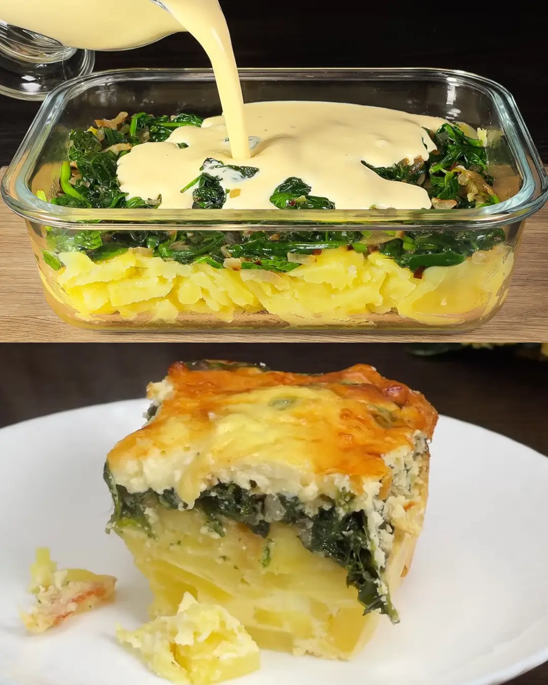 Easy Potatoes with Spinach and Eggs Casserole Recipe