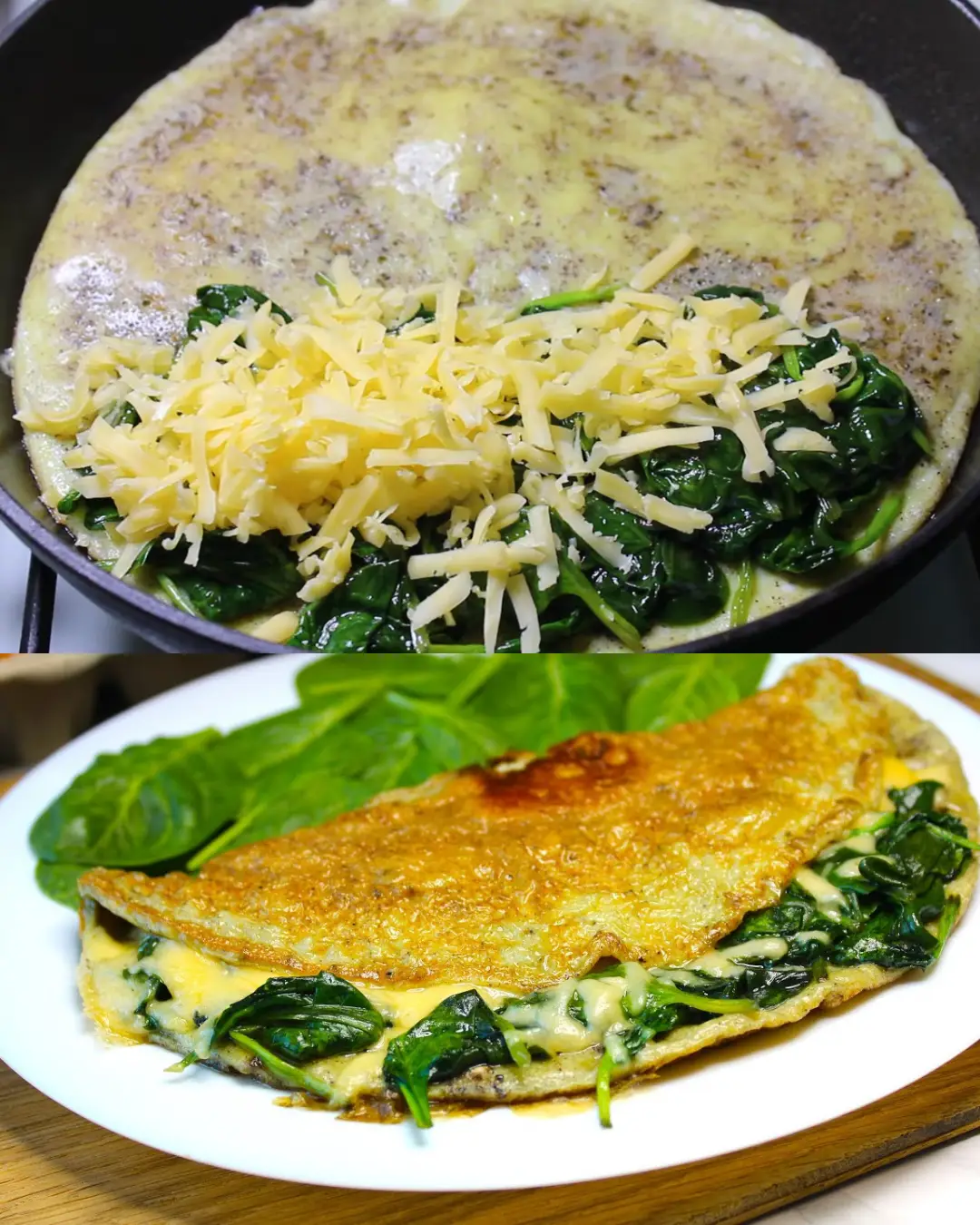 Easy Quick Spinach Omelet Recipe - Healthy Breakfast