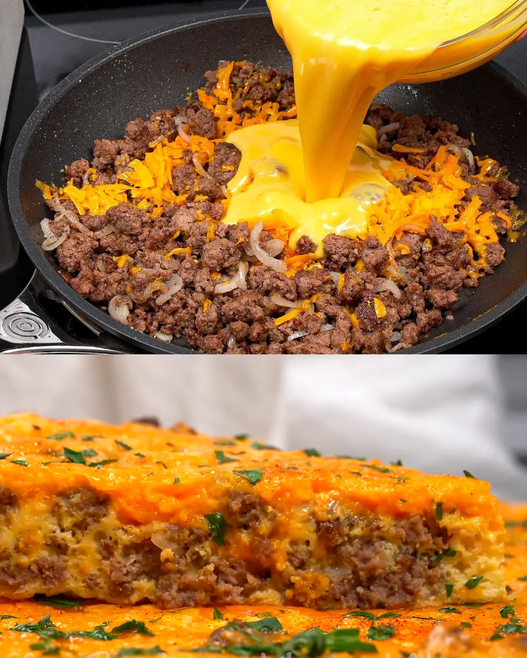 Delicious Ground Meat and Eggs Frittata Recipe