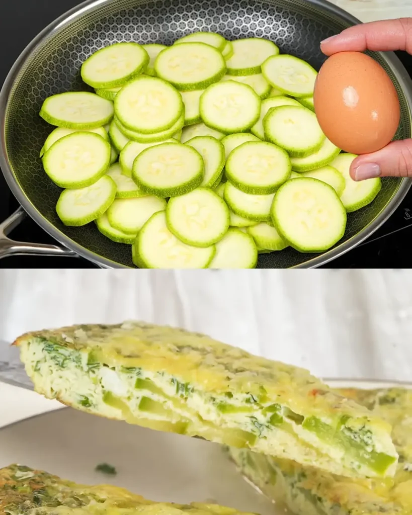 Just pour the eggs over the zucchini! A quick and incredibly tasty recipe!