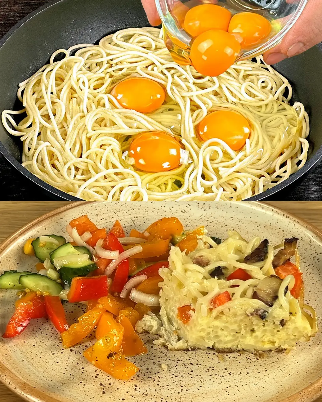 Scrumptious Scrambled Egg Stir-Fry with Spaghetti