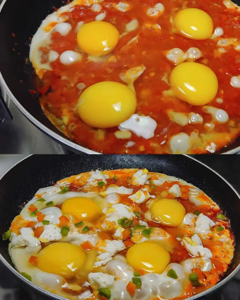 Shakshuka with Green and Sweet Peppers