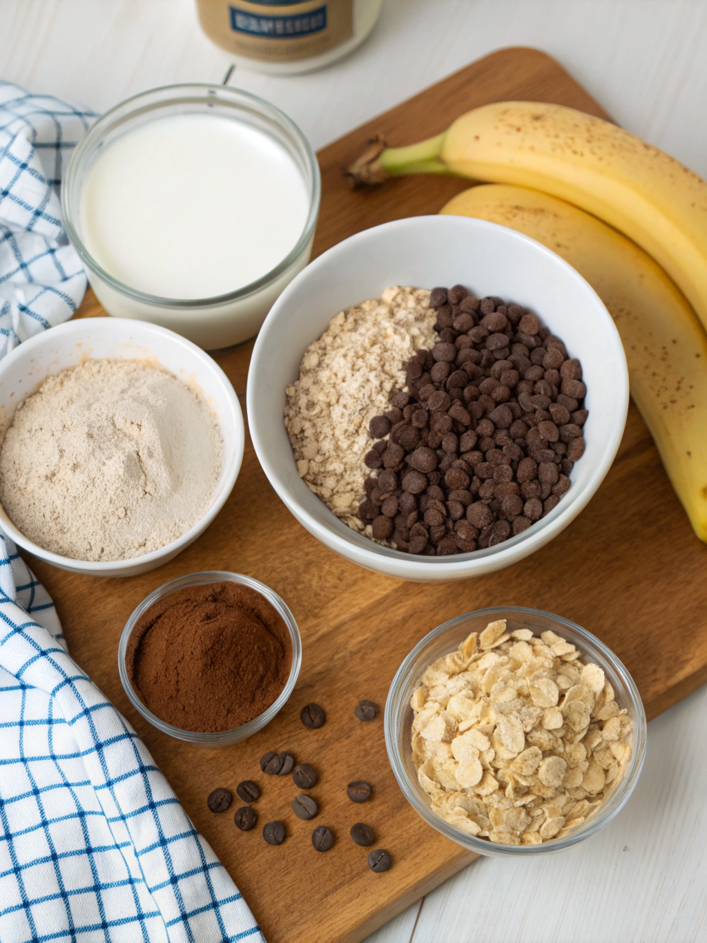 Brownie Batter Overnight Oats ingredients