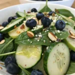 Cucumber-Blueberry Spinach Salad