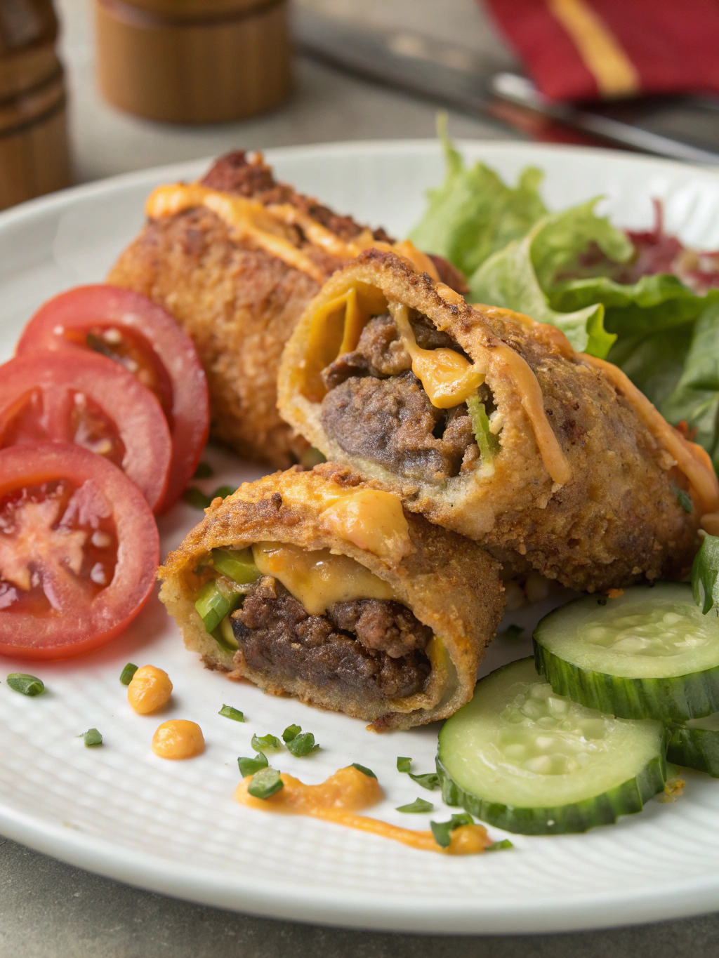 Garlic Butter Beef Cheeseburger Rollups