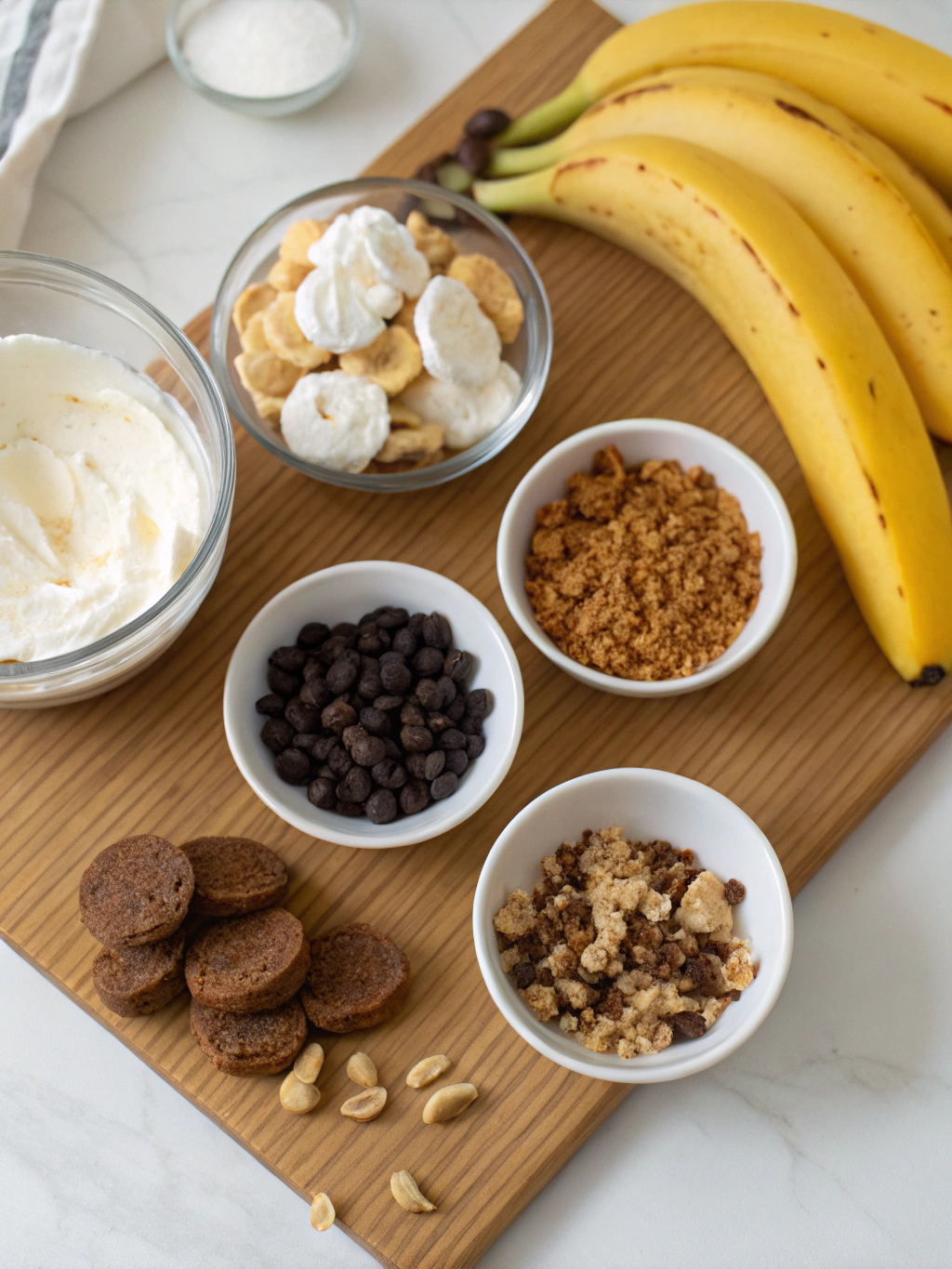 No-Bake Banana Split Dessert ingredients