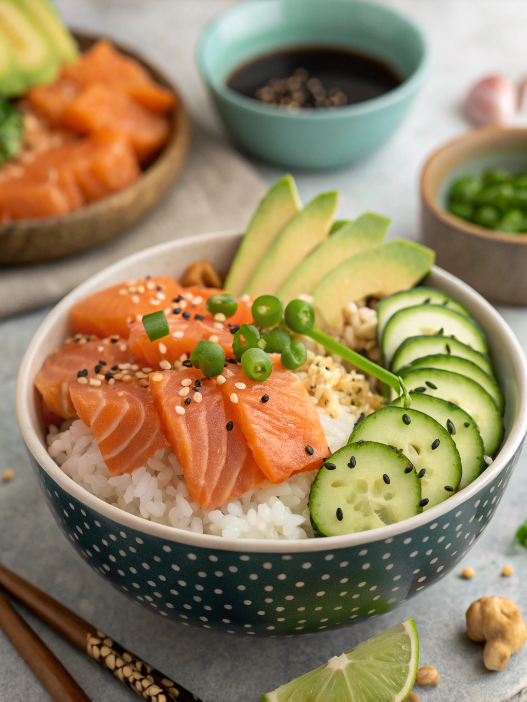 Salmon Rice Bowl ingredients