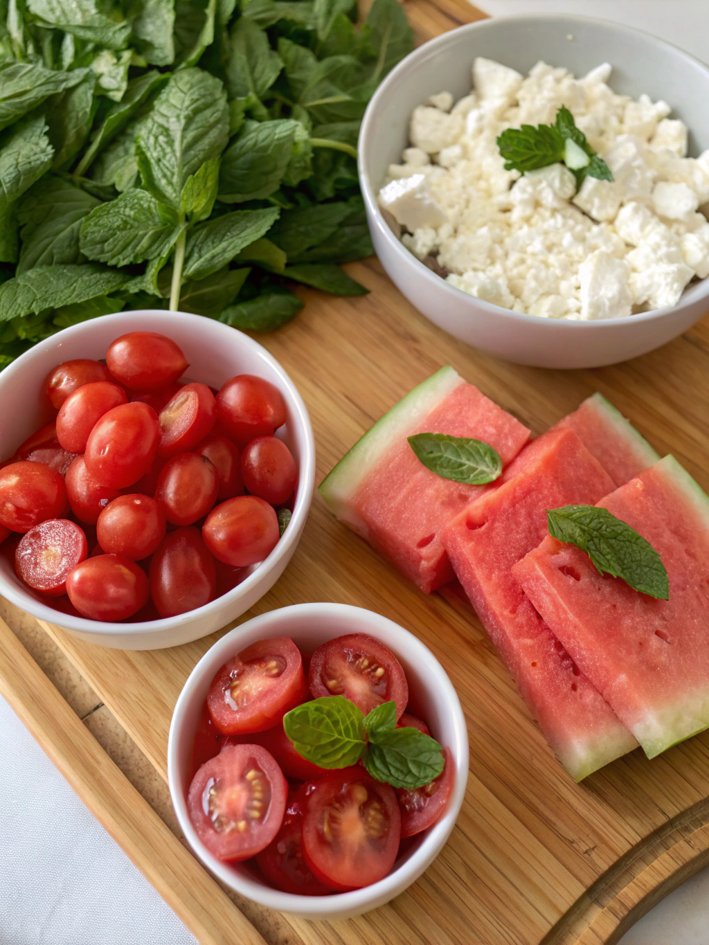 Watermelon Feta Salad ingredients