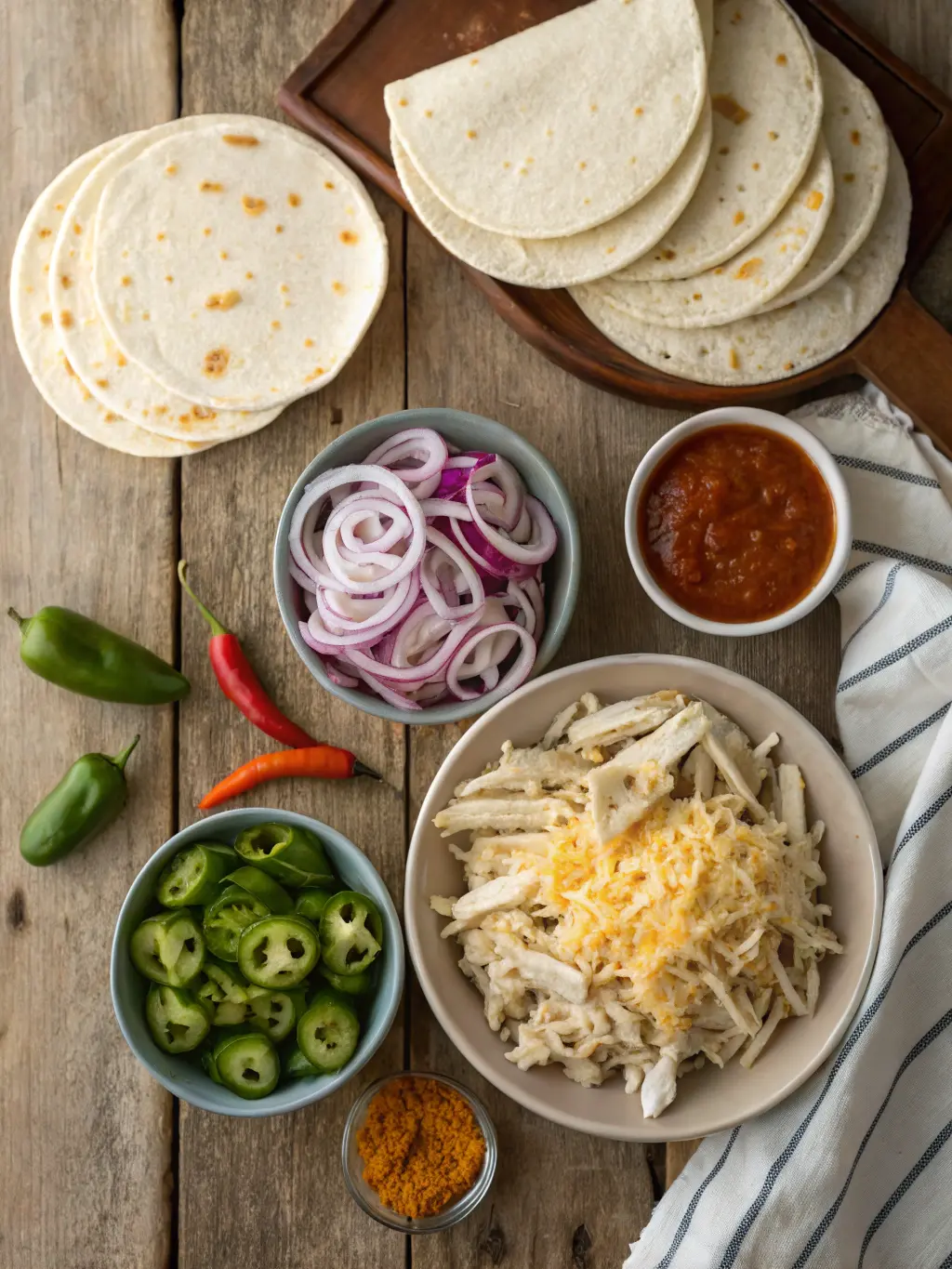 Ingredients for Enchiladas